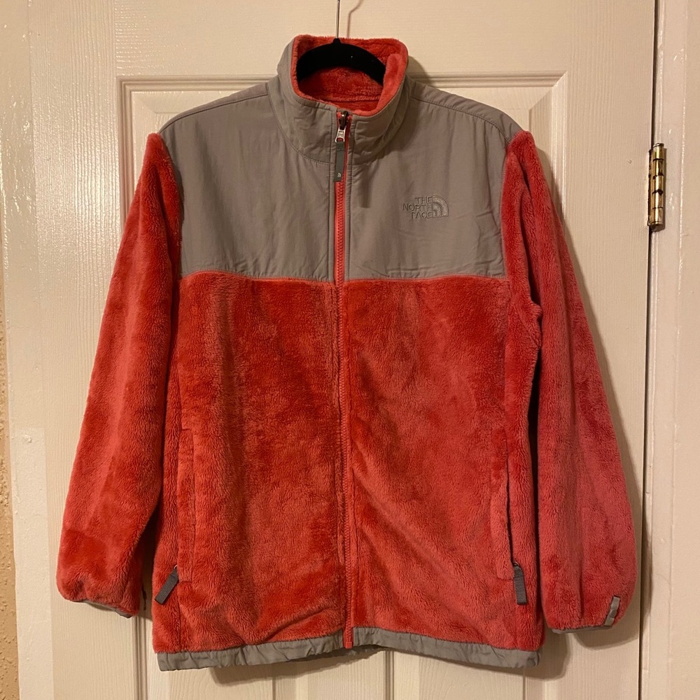 THE NORTH FACE PINK SALMON COLOR FUZZY JACKET